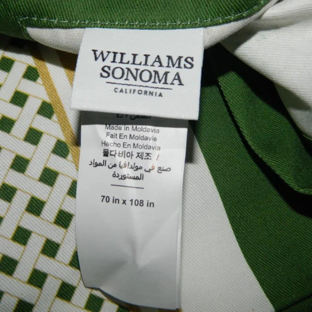 Williams Sonoma Garden Lattice Easter Rabbit Spring Tablecloth 70
